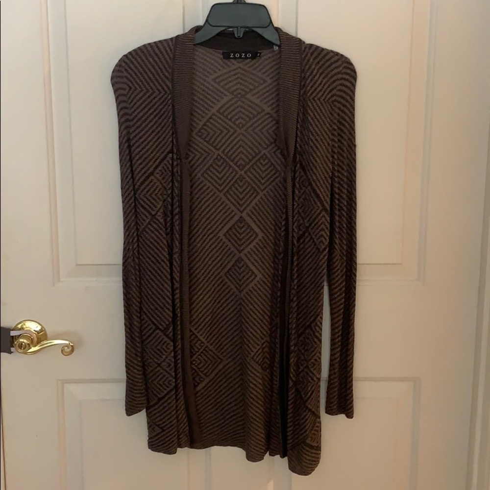 Zozo medium taupe and black cardigan